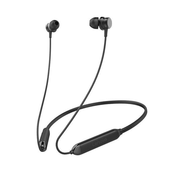 Lenovo HE15 Bluetooth sporthörlurar - Vit och svart - 12 timmars spelning - Svettålig