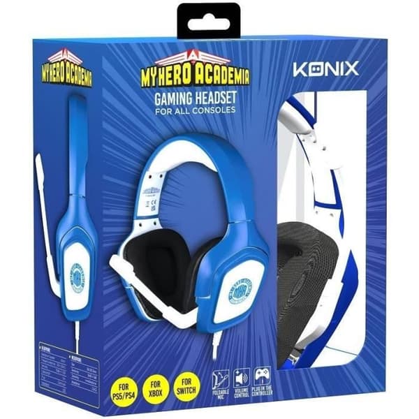 Konix MHA Blue Gaming Headset - Universal headset som är kompatibelt med alla nuvarande konsoler och datorer