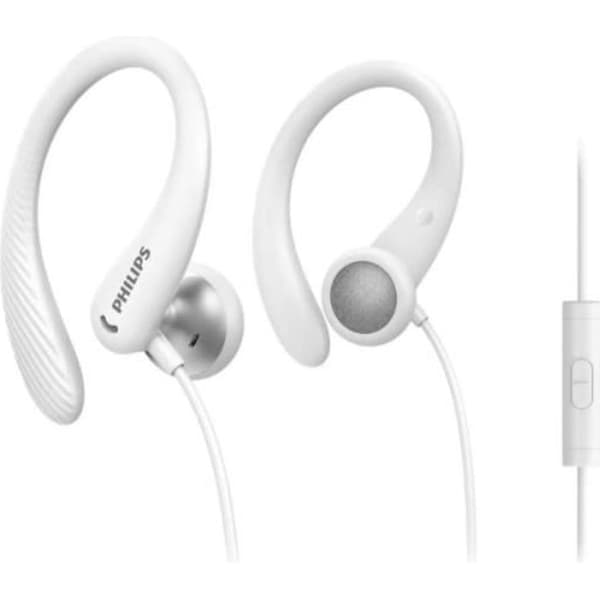 Sporthörlurar - PHILIPS - Vit - In-ear - Kabelansluten - Svetttålig