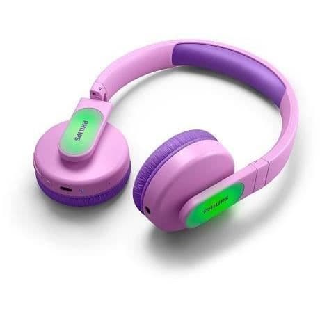 PHILIPS TAK4206PK / 00 - Trådlösa on-ear hörlurar för barn - Upplysta koppar - Föräldrakontroll - <85 dB - Rosa