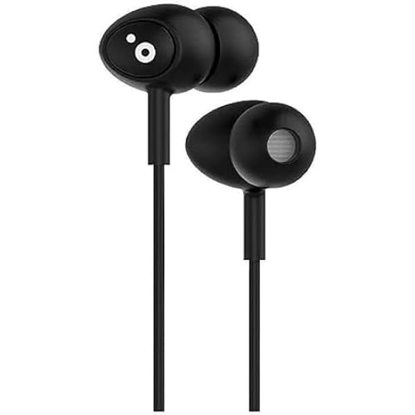 SUNSTECH POPS svarta in-ear-hörlurar med inbyggd mikrofon och 1,2 m kabel