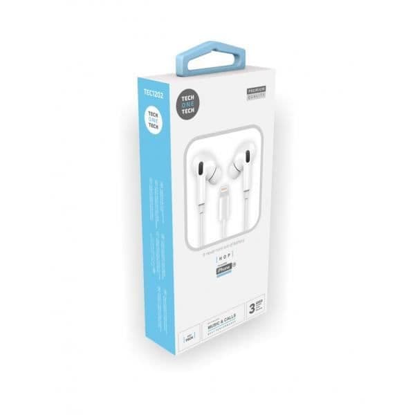 Vita HOP-hörlurar, Lightning (Apple Comp.) - ergonomiska HOP earTECH, låt dig förföras av skönheten i klart ljud. - Av