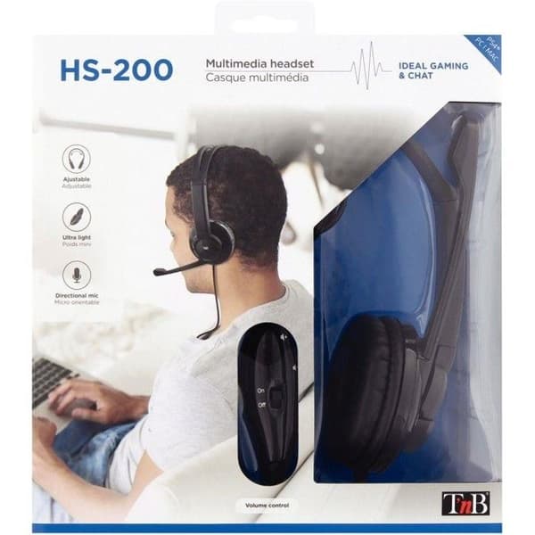 TNB CSMHS200 - HS-200 - Lättviktskabel för multimediaheadset - Svart