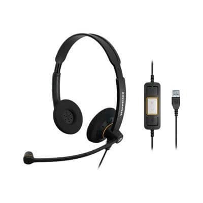 Microhörlurar över örat SENNHEISER Culture SC 60 USB ML - Trådad - Svart med orange reflektioner