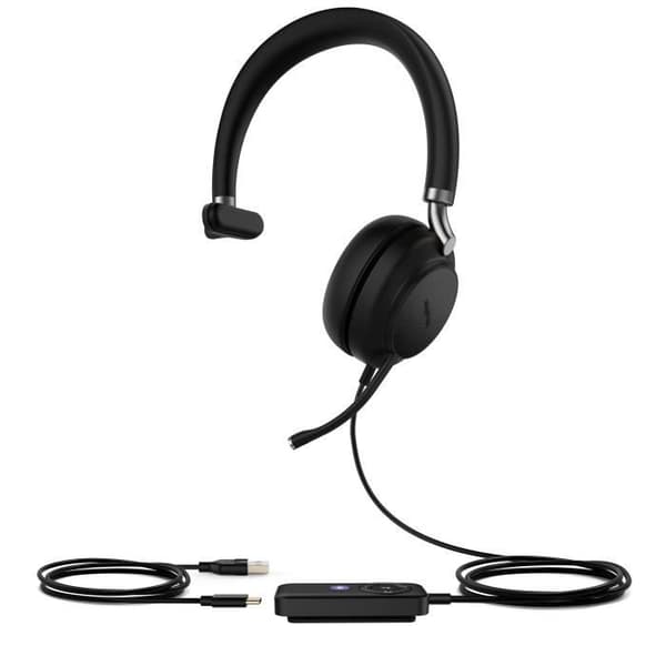 Monoheadset - YEALINK - UH38 - Trådlös &amp; med kabel - Bluetooth - 110 g - Svart