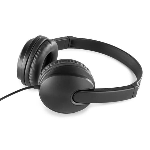 Vonyx VH100 Hörlur - Svart, bekväm vadderad och justerbar huvudbygel, levereras med 3,5/6,35 mm adapter