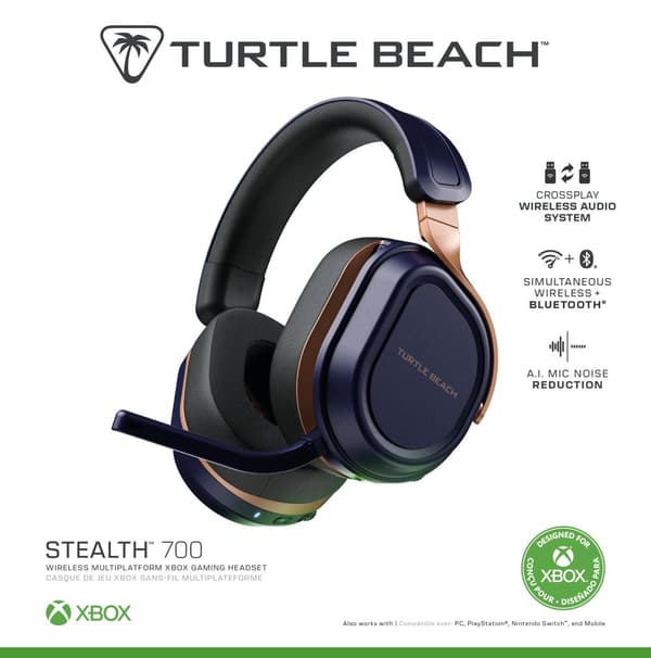 Turtle Beach - Stealth 700X Gen 3 Wireless Multiplatform Gaming Headset Cobalt Blue for Xbox, PC, PlayStation, Nintendo Switch and Mobile