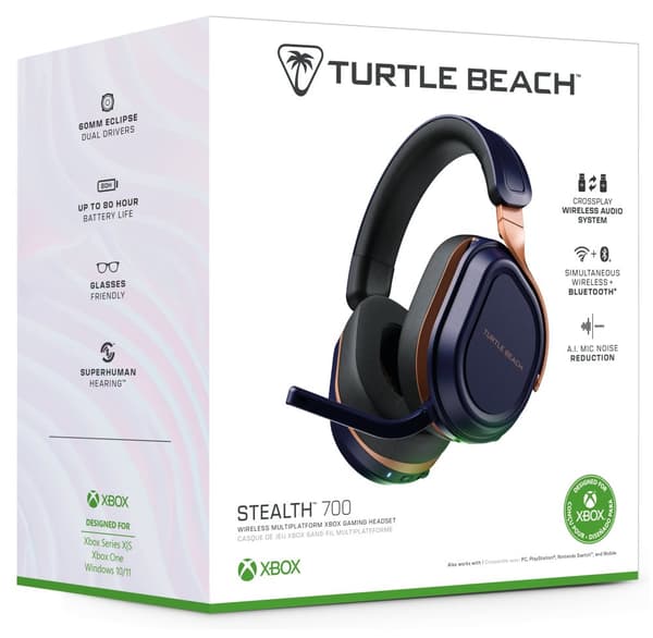 Turtle Beach - Stealth 700X Gen 3 Wireless Multiplatform Gaming Headset Cobalt Blue for Xbox, PC, PlayStation, Nintendo Switch and Mobile