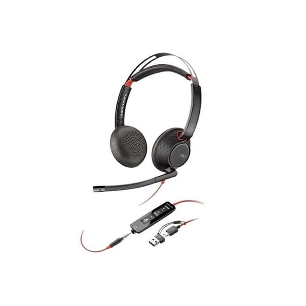 HP Poly Blackwire C5220 dator Mikro-headset supra-aural trådad Stereo svart Brusreducerande headset, vo