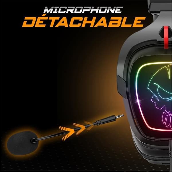 Spirit Of Gamer, RGB trådlöst Bluetooth-spelheadset med mikrofon, kompatibel PS5, PS4, Switch, PC &amp; Mac, Trådlöst 2,4 GHz, 7.1 ljud