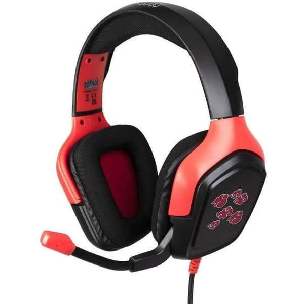 Konix Naruto Akatsuki Headset Black and Red - Universal headset för konsoler och PC