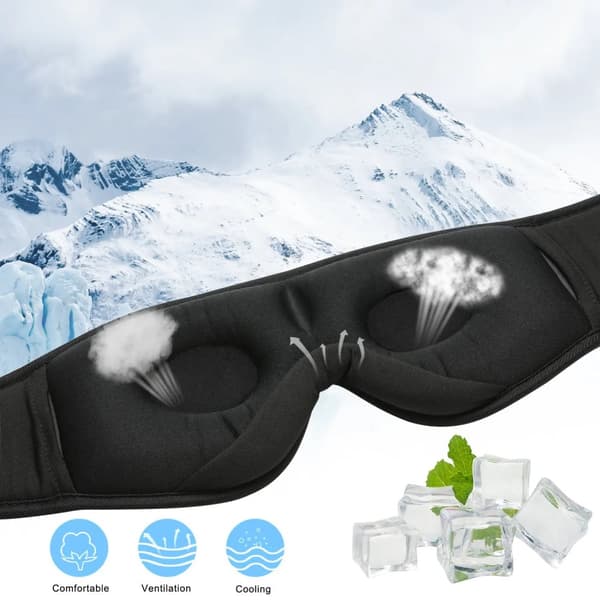3D Memory Foam Sovemaske med Bluetooth-hovedtelefoner og timer | Luksus sovehovedtelefoner sort
