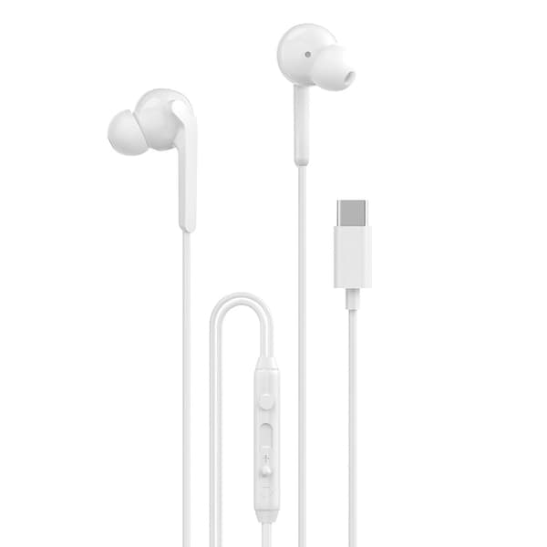 Dudao Hodetelefoner med USB-C-kontakt 1,2 m - hvit