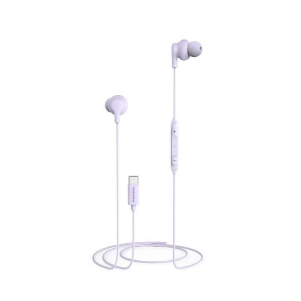 Hörlurar, in-ear, mikrofon, skydd mot vridning, USB-C, lila