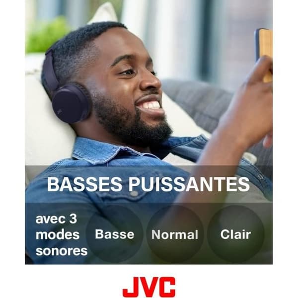 Bluetooth-hörlurar JVC HA-Z37W med kraftfull bas och 3 ljudlägen
