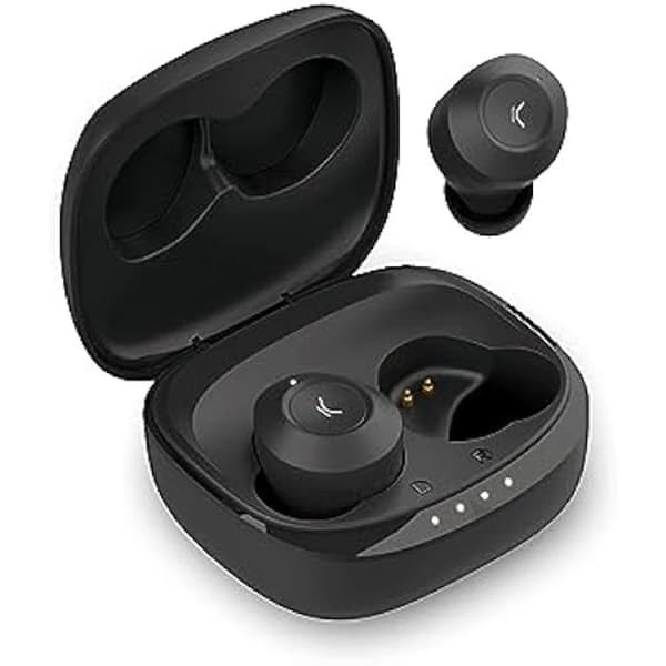 KSIX Oblivion trådlöst Bluetooth-headset, HD-mikrofon för samtal, vattentät, röstassistenter, 19 timmars batteritid, sant