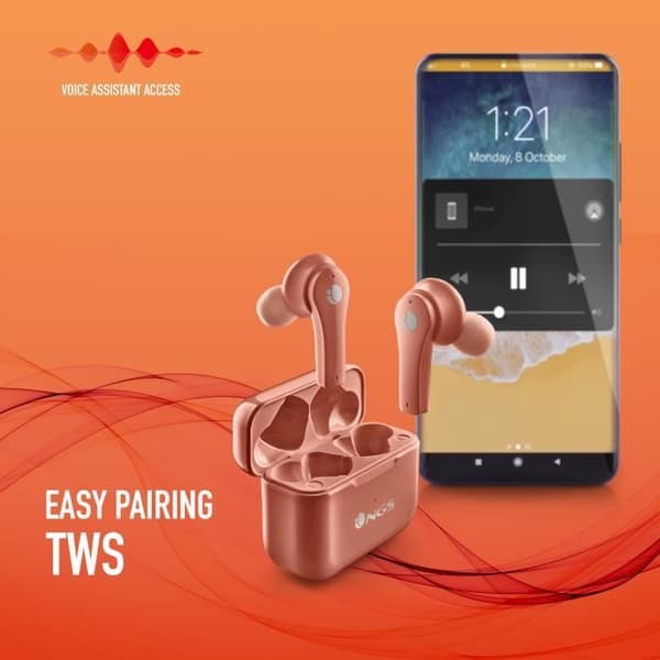 In-ear hörlurar - NGS - ARTICA BLOOM CORAL - Bluetooth 5.0 - Batteritid 24h - Touchkontroll