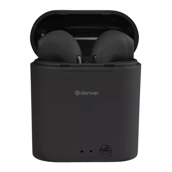 Denver TWE-46B Trådløse in-ear-hodetelefoner med Bluetooth 5.0 og ladeetui - Svart
