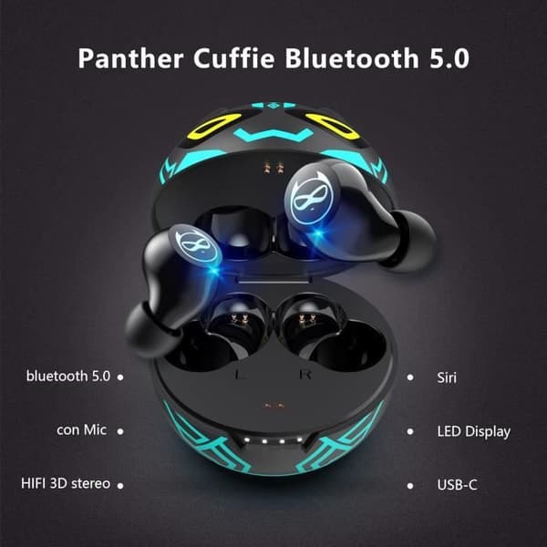 Trådlösa hörlurar Amaface för barn med mikrofon 36 timmars speltid IPX5 vattentåliga touchkontroll LED-skärm USB-C In-ear hörlurar