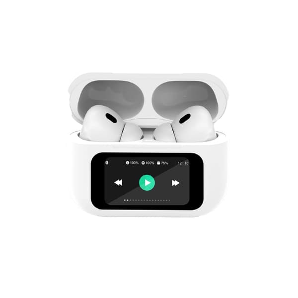TWS In-Ear Bluetooth-kuulokkeet LCD-näytöllä ja aktiivisella melunvaimennuksella - valkoinen
