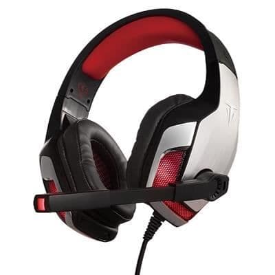 Gaming Headset Berserker FAFNIR Silver BlackRed med LED - Prestanda stereoljud 2.0