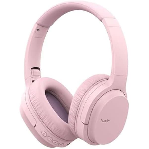 Bluetooth-hörlurar - HAVIT - I62 - Rosa - 20 timmars batteritid - Aktiv brusreducering