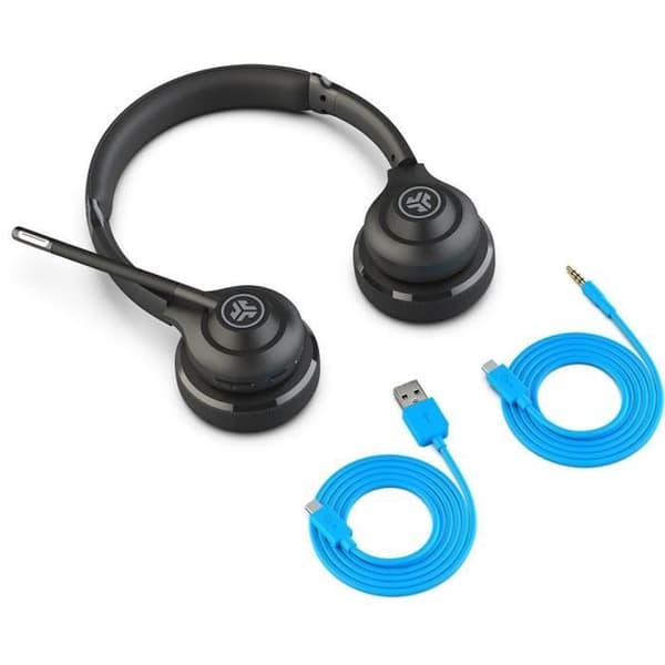 JLab Audio - GO Work Wireless Headset Svart - Trådlösa hörlurar - Bluetooth - 45h BT batteritid