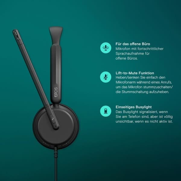 Headsetmikrofon - trådbunden - USB-C - EPOS - EPOS IMPACT 400 Series 460 - Headsetmikrofon - on-ear - trådbunden - USB-C - akustisk isolering