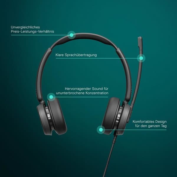 Headsetmikrofon - trådbunden - USB-C - EPOS - EPOS IMPACT 400 Series 460 - Headsetmikrofon - on-ear - trådbunden - USB-C - akustisk isolering