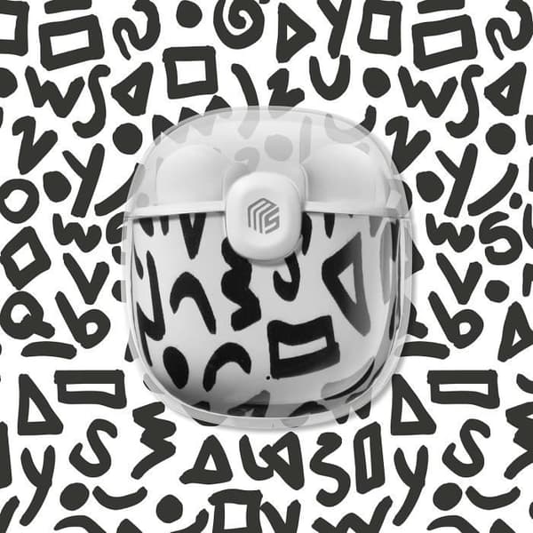 Musikljuddrip - Bluetooth-kapselhörlurar - Transparent fodral med modernt mönsterdesign - 19 timmars speltid - C