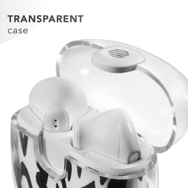 Musikljuddrip - Bluetooth-kapselhörlurar - Transparent fodral med modernt mönsterdesign - 19 timmars speltid - C