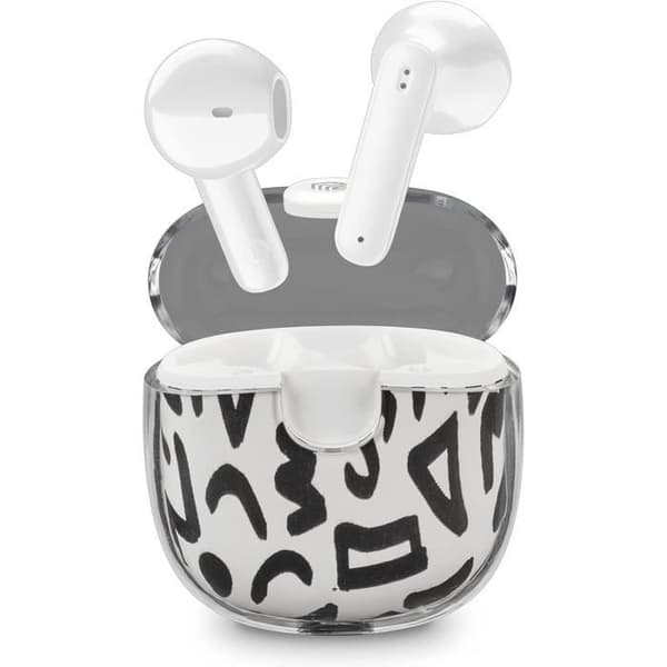 Musikljuddrip - Bluetooth-kapselhörlurar - Transparent fodral med modernt mönsterdesign - 19 timmars speltid - C