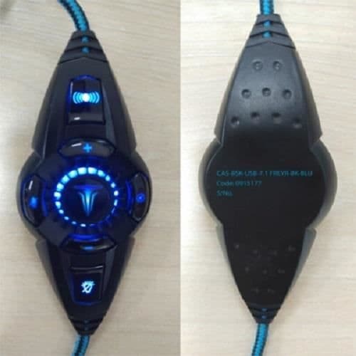 Gamingheadset USB-7.1 Virtual + Led + vibration FREYR Svart/Blå BERSERKER GAMING