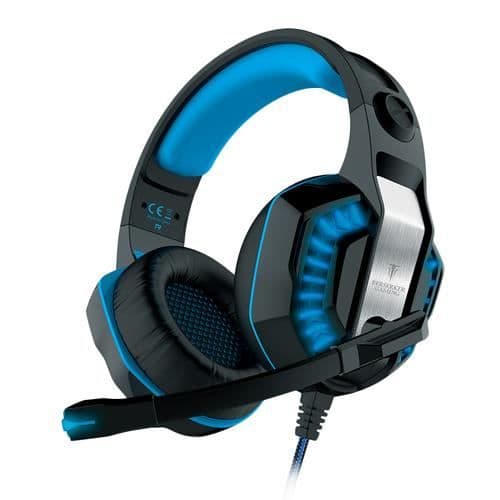 Gamingheadset USB-7.1 Virtual + Led + vibration FREYR Svart/Blå BERSERKER GAMING