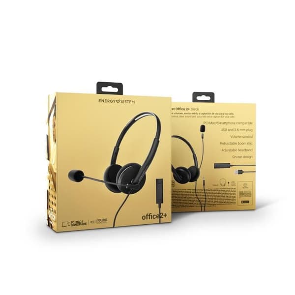 Energy Sistem Headset med mikrofon Headset Office 2+ Svart