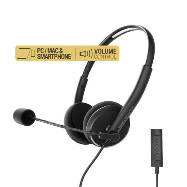 Energy Sistem Headset med mikrofon Headset Office 2+ Svart