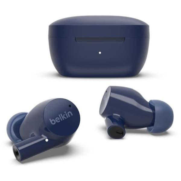 BELKIN SOUNDFORM™ Rise - True Wireless hörlurar med trådlöst laddningsfodral - 7h batteritid - IPX5 - Räckvidd 10m - Blå
