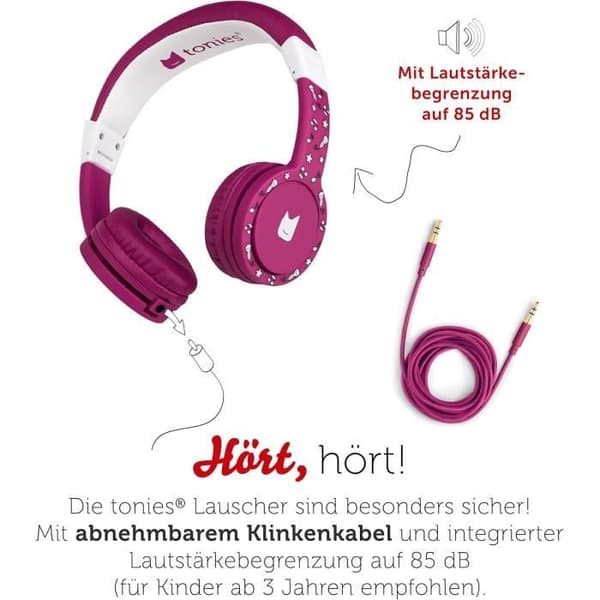 Justerbara och Fällbara Hörlurar för Barn med Volymgräns, Överörande Hörlurar med Kabel och Vadderade Bågar.