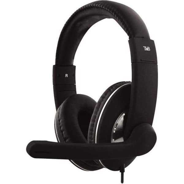 TNB CSMHS500 HS-500 brusreducerande USB-hörlurar med kabel - HD-ljud - Svart