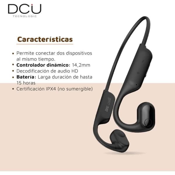 Bluetooth hörlurar med luftledande teknik DCU TECNOLOGIC - Svart