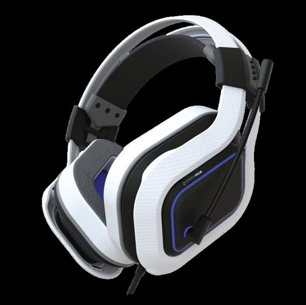 HC-9 Blue and White Wired Stereo Gaming Headset för PS5, PS4, PC, Mac och Mobile - Gioteck