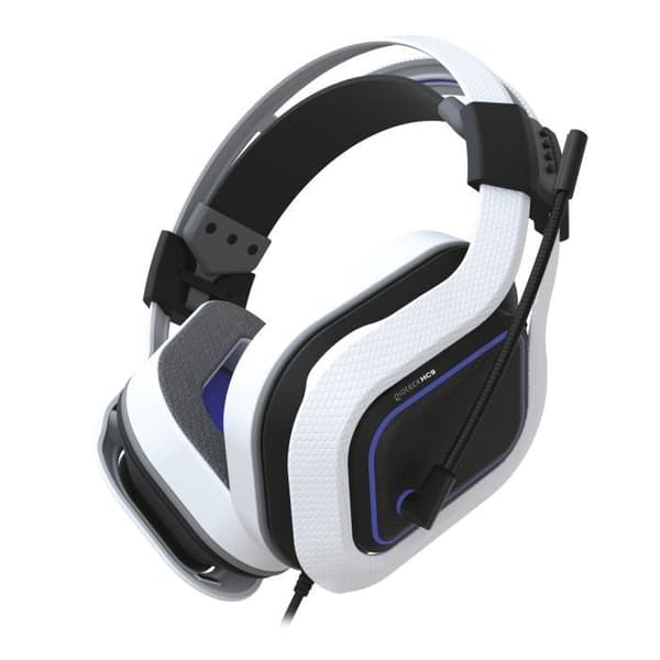 HC-9 Blue and White Wired Stereo Gaming Headset för PS5, PS4, PC, Mac och Mobile - Gioteck