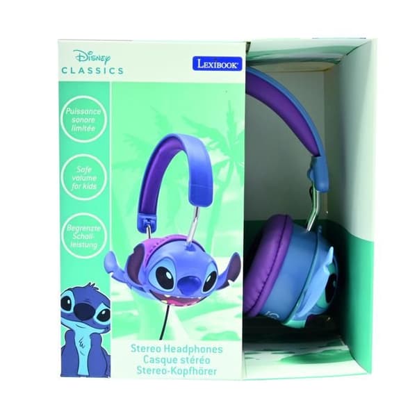 Stitch hopfällbara trådbundna stereohörlurar med volymbegränsning