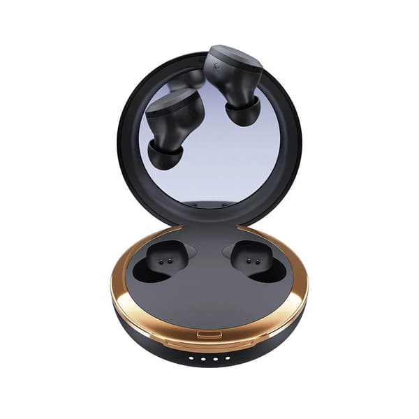 Happy Plugs Adore trådlöst in-ear headset med sminkspegel - Svart