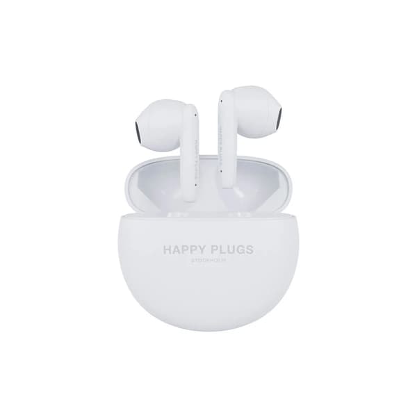 Happy Plugs Joy Lite trådløst in-ear headset med ENC-støjreduktion - Hvid