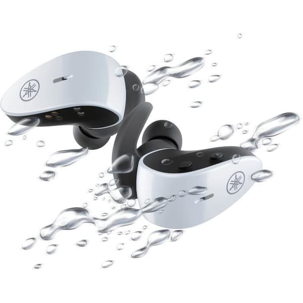 Verkligen trådlösa Bluetooth-sporthörlurar med lyssningskomfort - YAMAHA - TW-ES5AWH - Vit