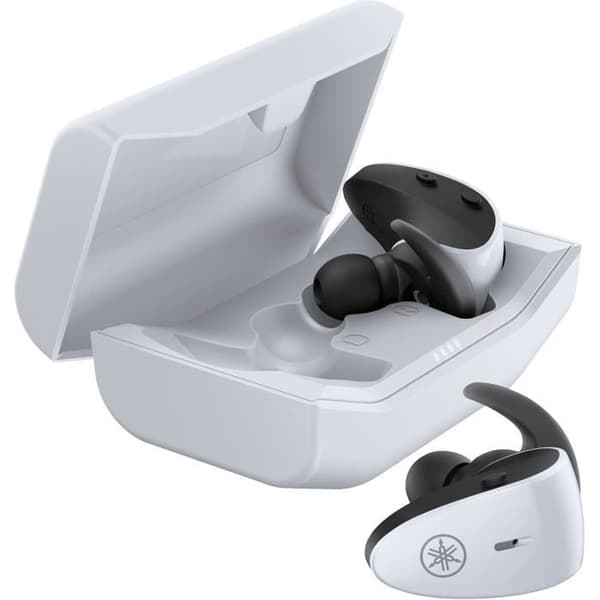Verkligen trådlösa Bluetooth-sporthörlurar med lyssningskomfort - YAMAHA - TW-ES5AWH - Vit