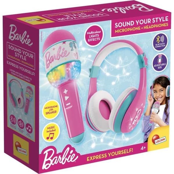 Combo audio - LISCIANI - Barbie - Hörlurar och mikrofon Bluetooth - Inbyggd högtalare - Barbie-låtar - Interaktiv karaoke