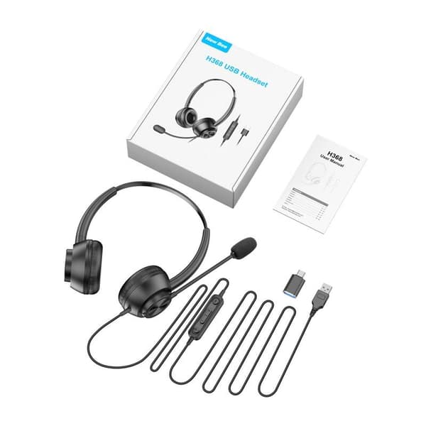 Kablet headset med mikrofon New Bee H368