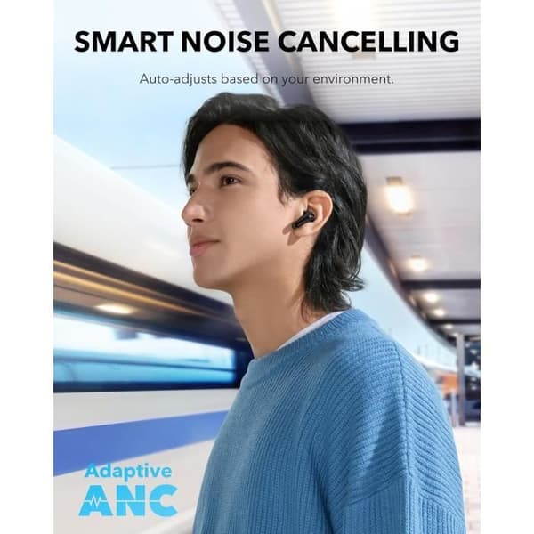 Bluetooth-hörlurar - Anker - P40i - Anpassningsbar brusreducering - 60 timmars batteritid - IPX5